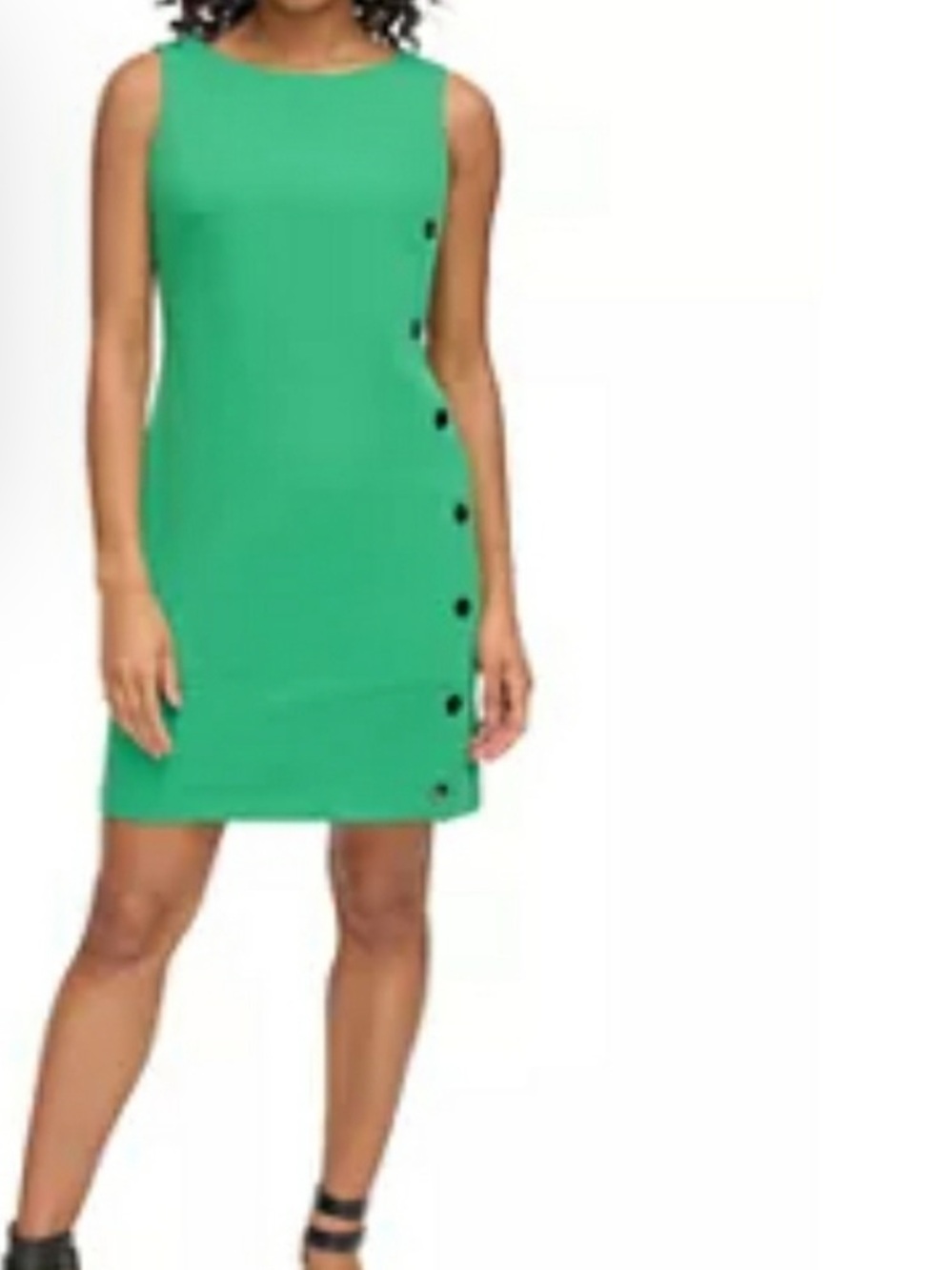 DKNY Sleeveless Sheath Dress with Side Button Detail Womens 14 New with tags
